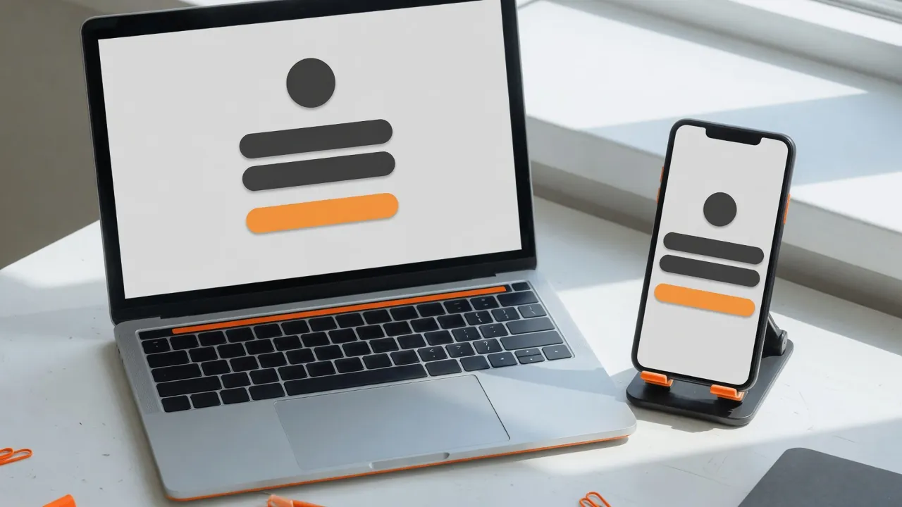 Anmeldeformular mit E-Mail- und Passwortfeld auf dem Smartphone